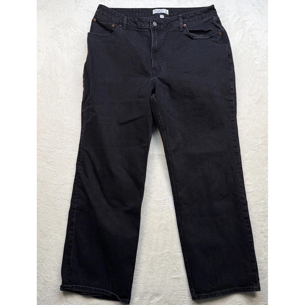 Abercrombie 90s Relaxed Jeans High Rise Black Curve Love 33 16R Womens